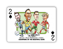 Load image into Gallery viewer, GOAT Deck Single - Champions of the Beautiful Game: Messi • Pelé • Ronaldo • Yamal
