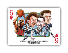 Load image into Gallery viewer, GOAT Deck Single — The Great Ones: Jordan • Gretzky • Messi • Brady
