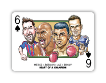 Load image into Gallery viewer, GOAT Deck Single — Heart of a Champion: Messi • Jordan • Ali • Brady
