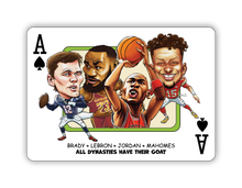 Load image into Gallery viewer, GOAT Deck Single — All Dynasties Have Their GOAT: Brady • LeBron • Jordan • Mahomes
